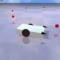 Braitenberg vehicle (simulation made with breve).jpg