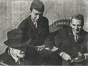 Left-right Ludwig Prandtl, Theodore Von Karman, Tsien Hsue-sen.jpg